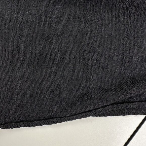 Sandro Black Linen Blend Knit Drawstring Waist V Neck Dress Womens Sz 1 US S - Picture 9 of 11